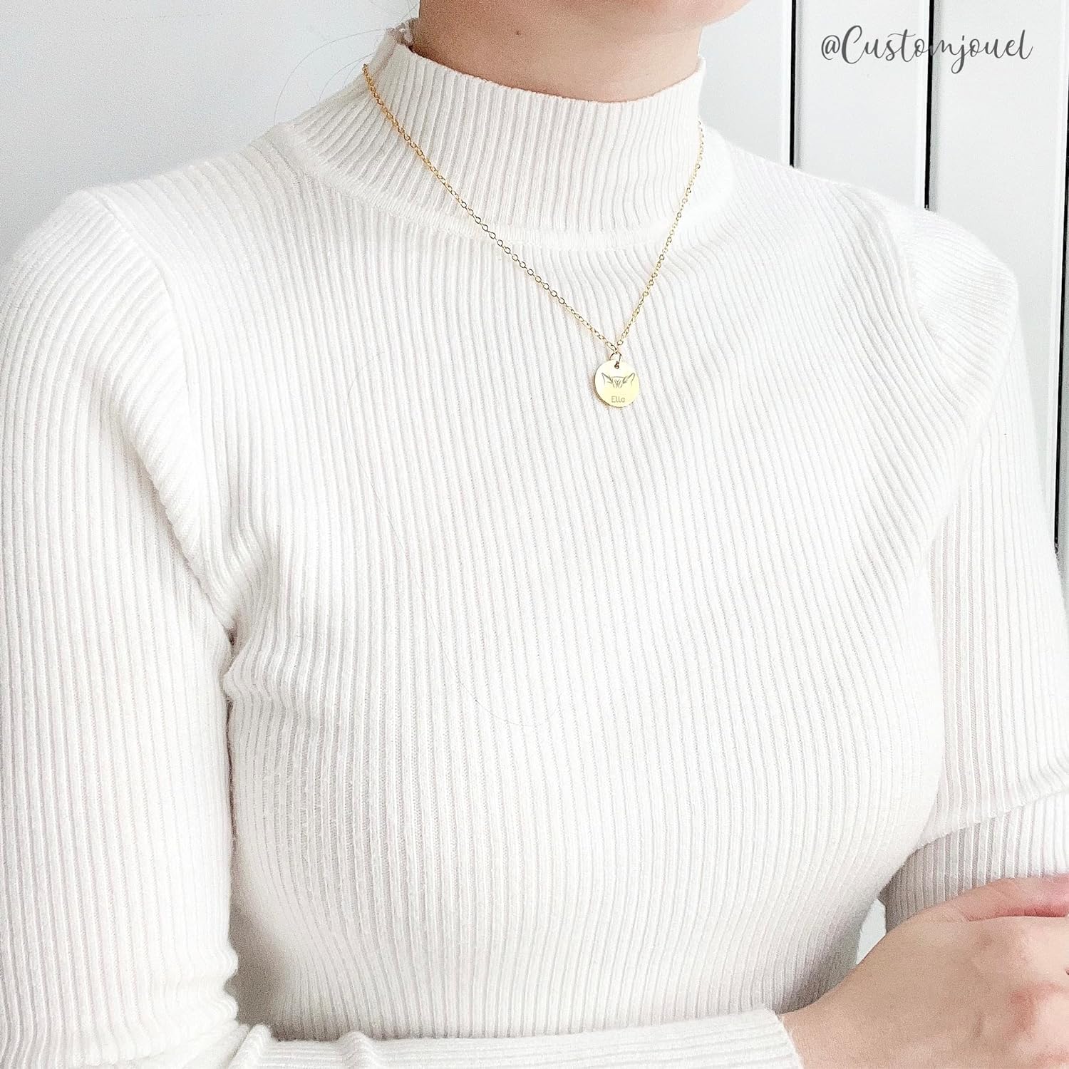 Egyedi Gravírozott Cica Fül És Név Nyaklánc