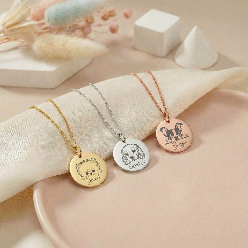 Egyedi Gravírozott Kutya És Név Nyaklánc