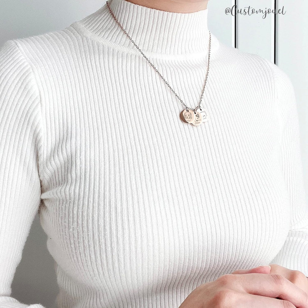 Egyedi Gravírozott Kutya És Név Nyaklánc