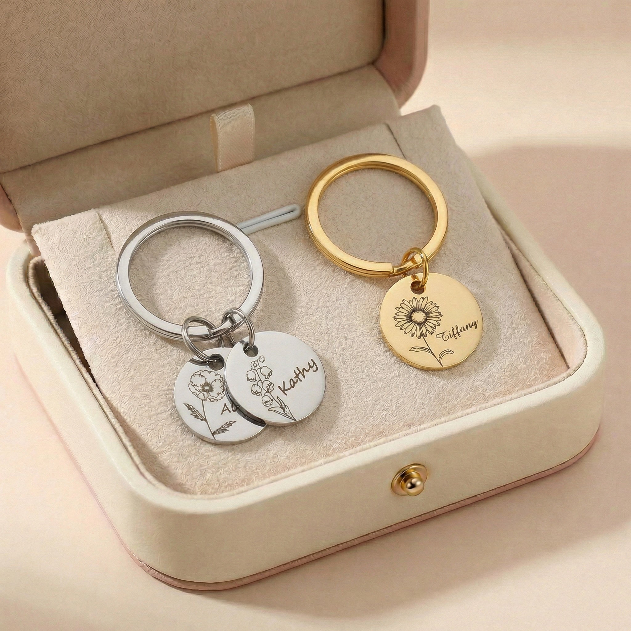 Egyedi Gravírozott Születési Virág Nyaklánc Saját névvel,dátummal,üzenettel.