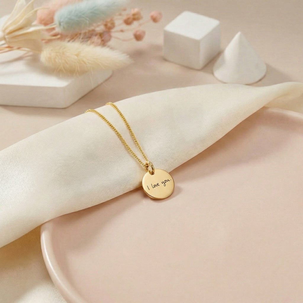 Egyedi gravírozott nyaklánc saját kézírással,üzenettel