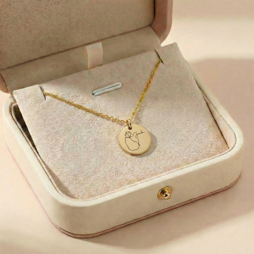 Egyedi gravírozott kutyás nyaklánc saját névvel