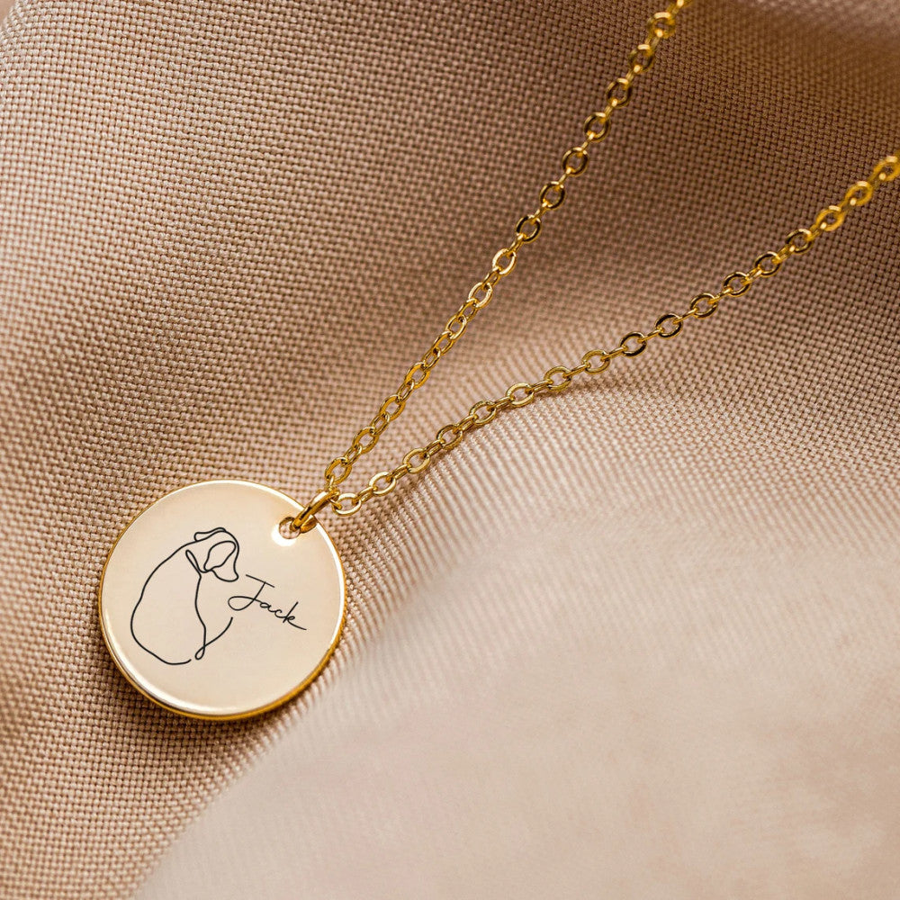 Egyedi gravírozott kutyás nyaklánc saját névvel