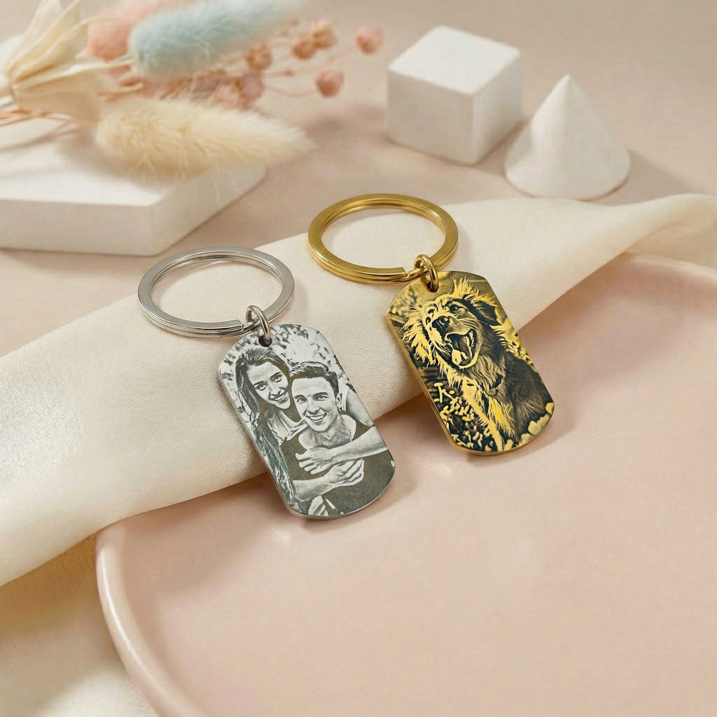 Egyedi gravírozott kulcstartó saját fényképpel