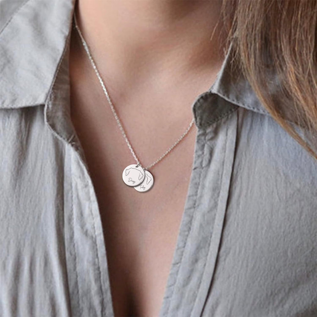 Egyedi gravírozott kutyás nyaklánc saját névvel