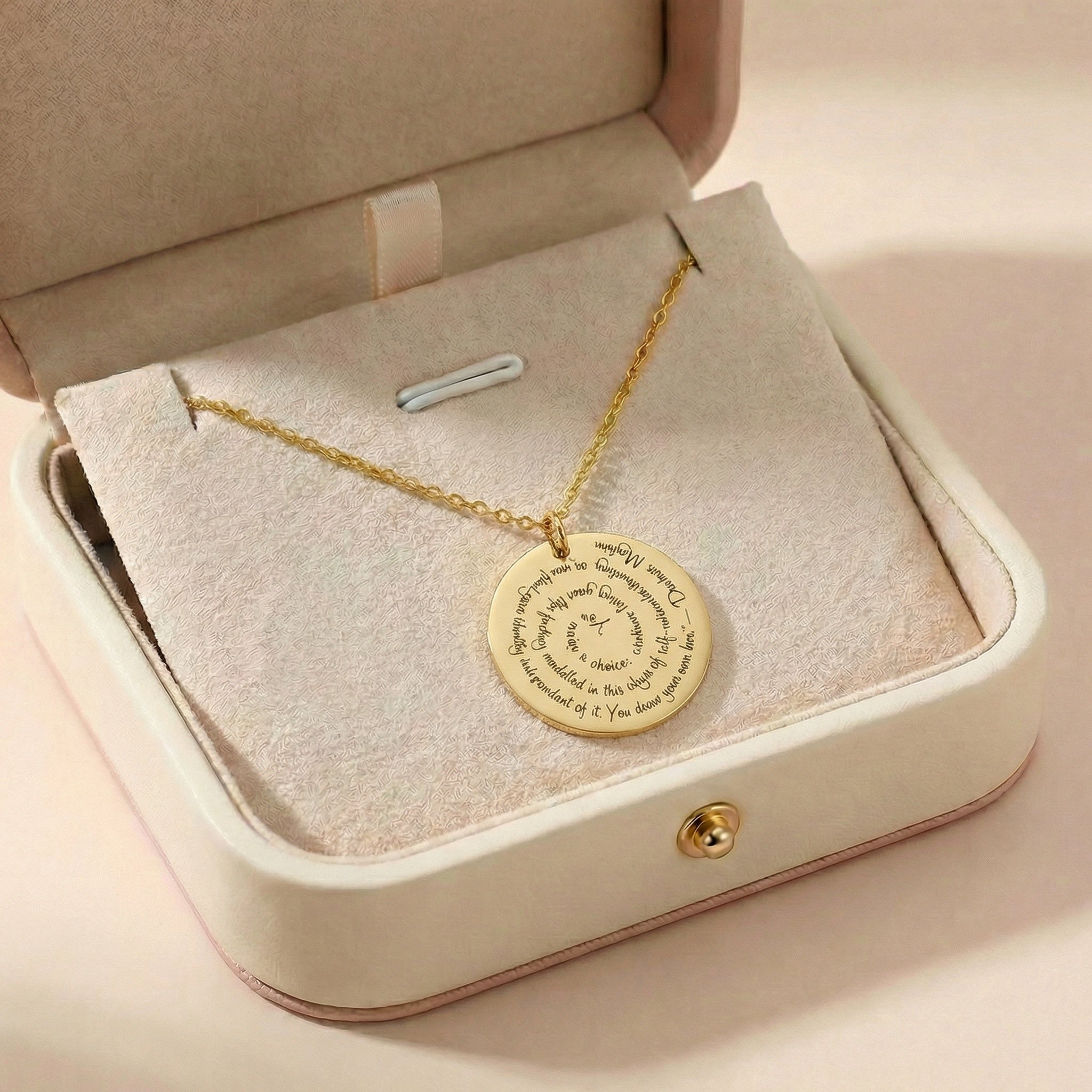 Egyedi gravírozott nyaklánc saját szöveggel,idézet