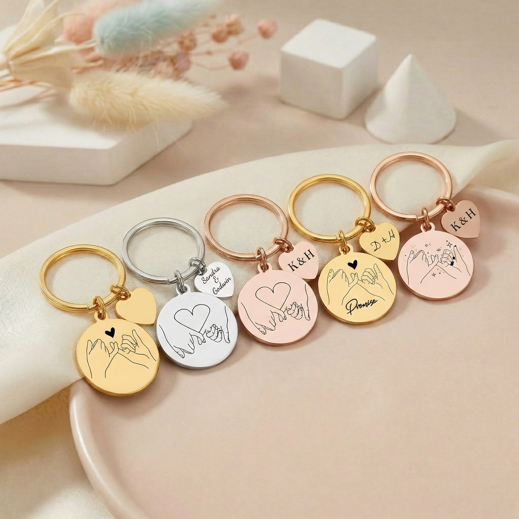 Egyedi gravírozott bff,páros pinkie promise kucsltartó