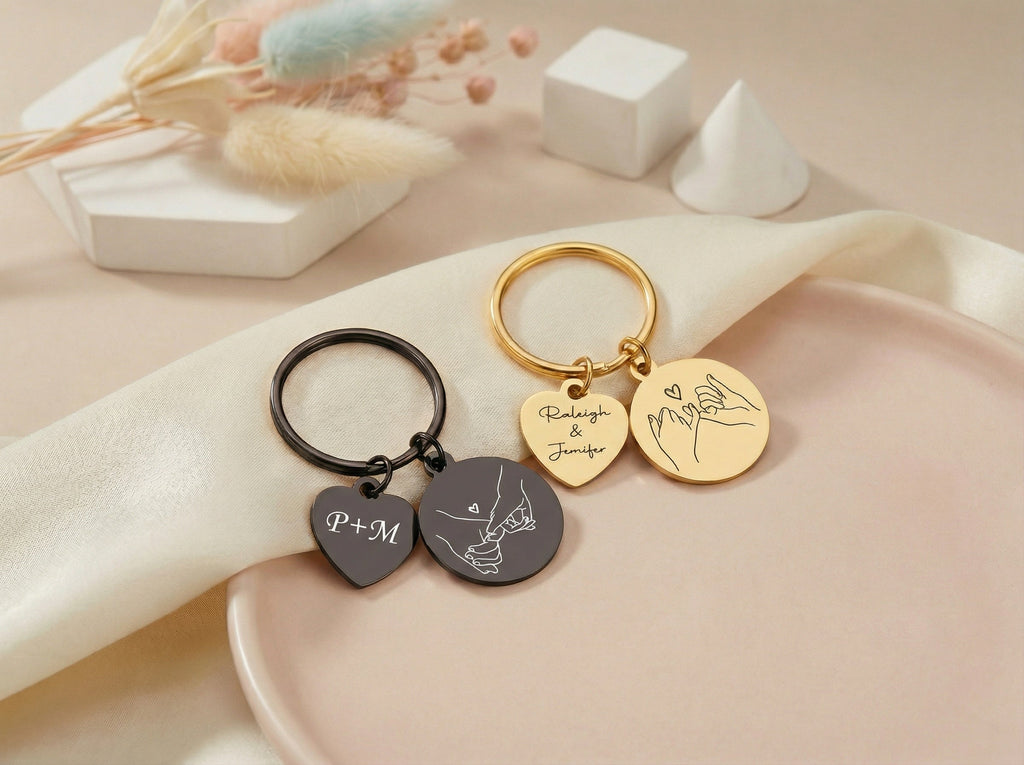 Egyedi gravírozott bff,páros pinkie promise kucsltartó