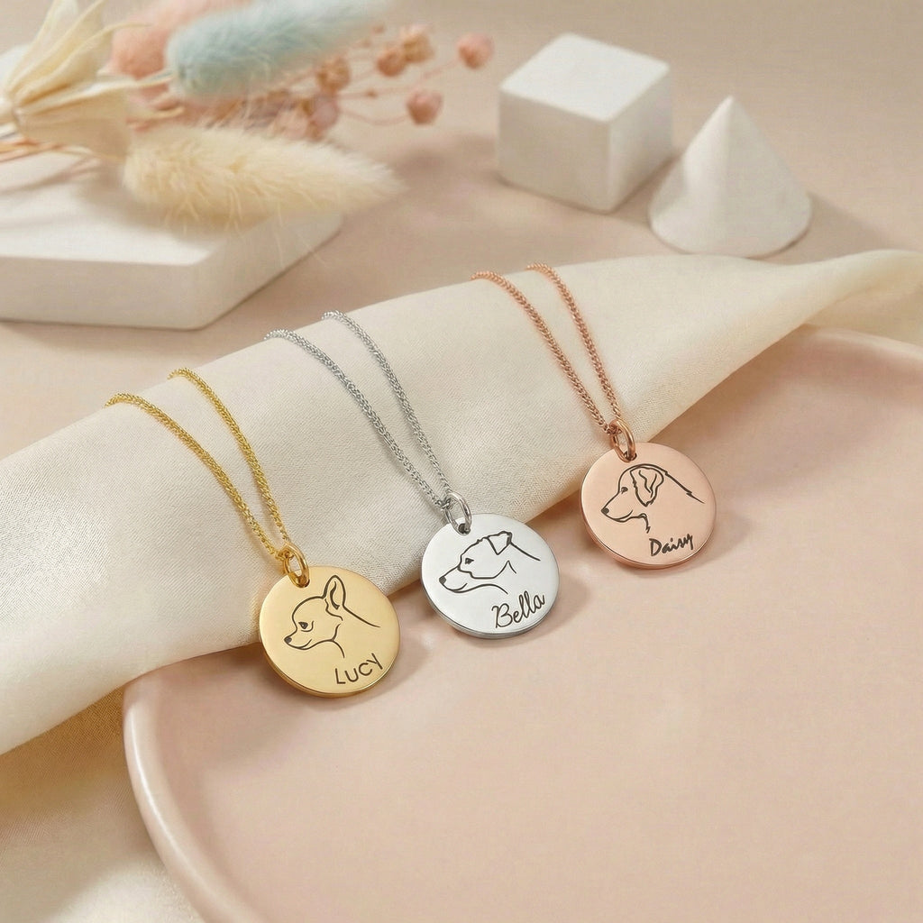 Gravírozható egyedi kutyás nyaklánc névvel