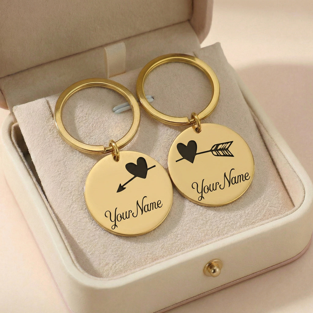 Egyedi gravírozható páros kulcstartó saját névvel