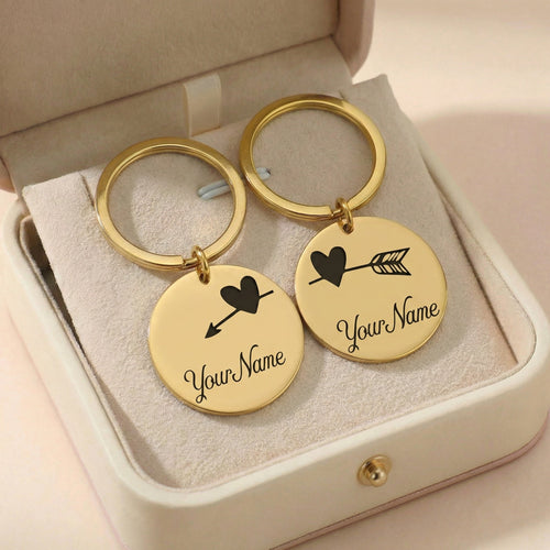 Egyedi gravírozható páros kulcstartó saját névvel