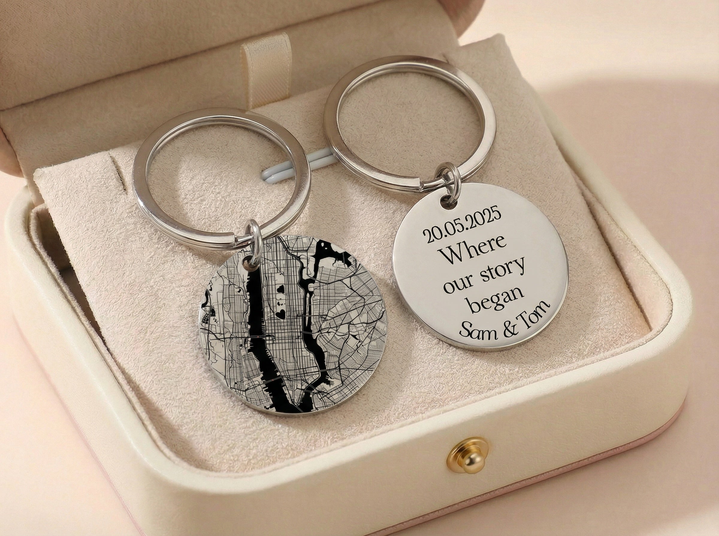 Egyedi gravírozható térkép kucstartó saját üzenettel,térképpel