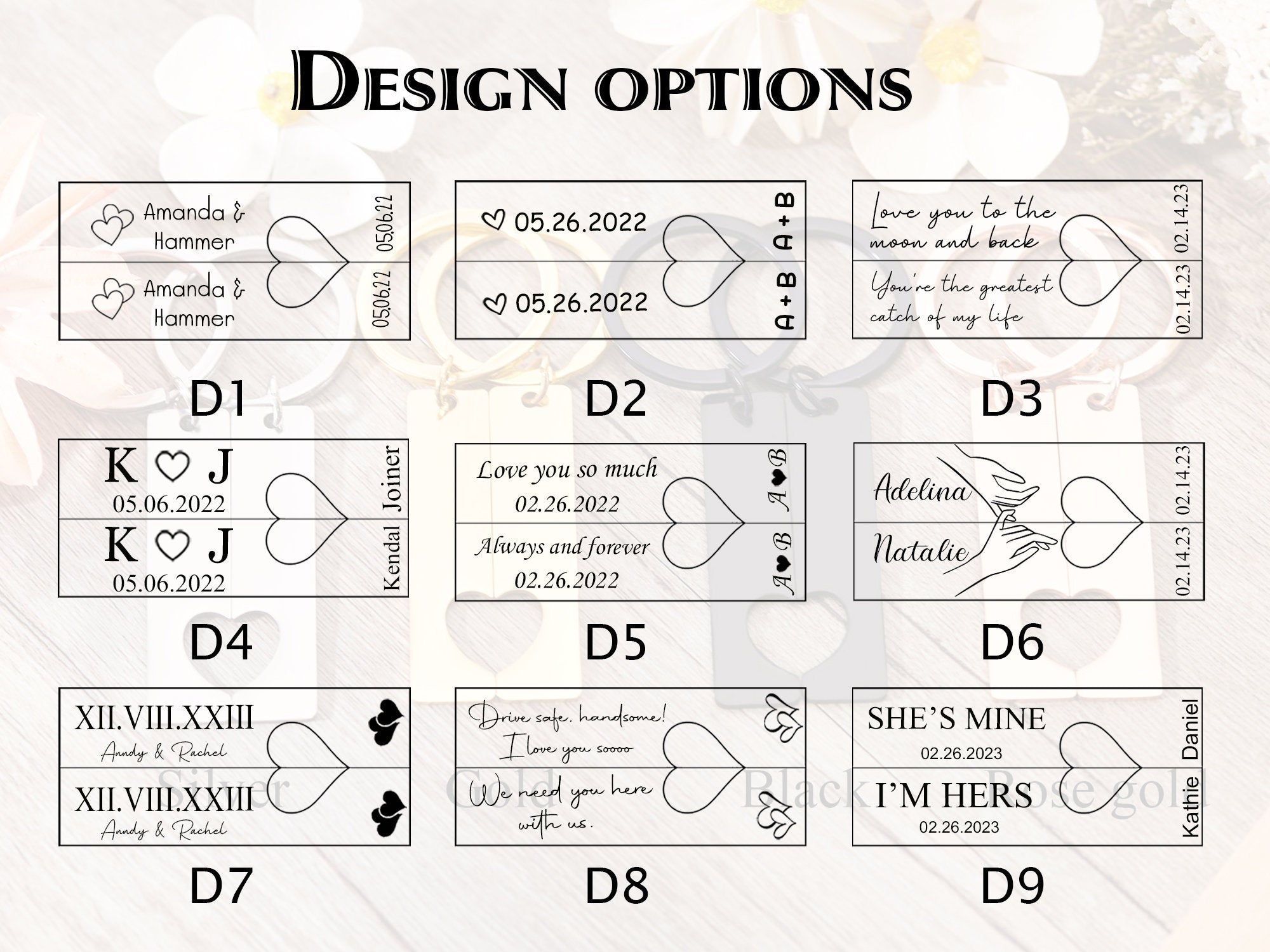 Egyedi gravírozott páros kulcstartó saját üzenettel,névvel,monogrammal